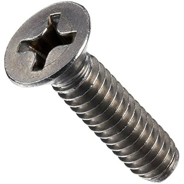 Pack of 100 Phillips Drive Plain Finish Flat Head M3-0.5 Metric Coarse Threads Stainless Steel Machine Screw 5mm Length 